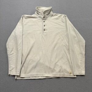 Armor Lux Sweater Men's XL White Henley Relaxed Fit Pullover Nautical 1/4 Button
